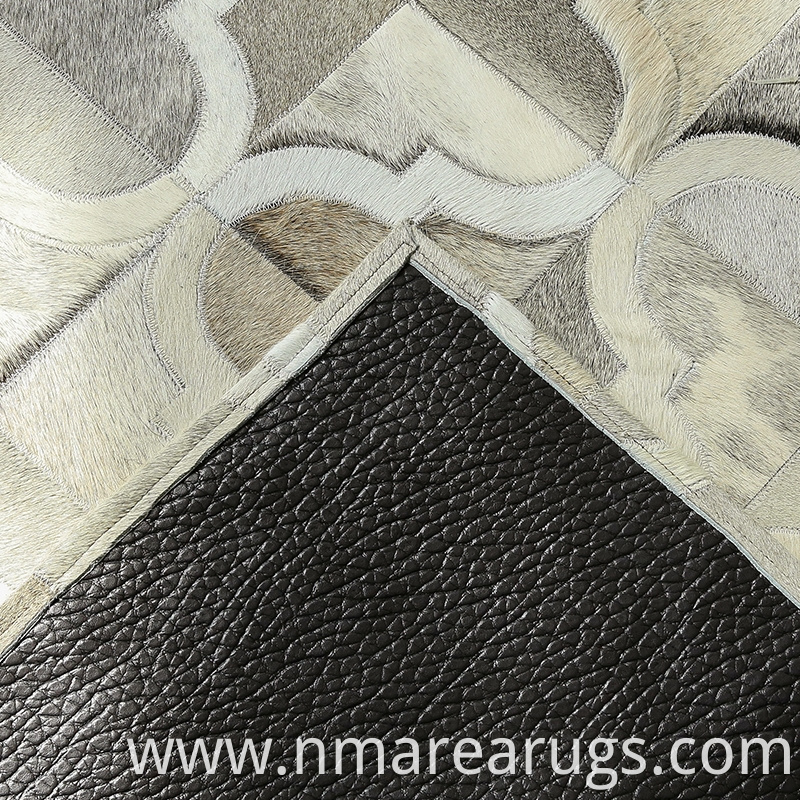 Luxury Cowhide Patchwork Leather Carpet Rugs